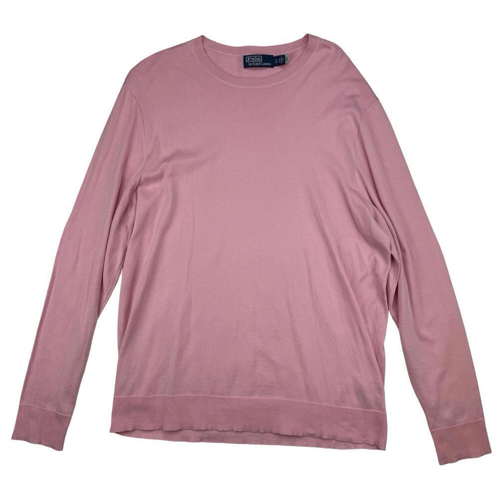 Polo Ralph Lauren Long Sleeve Crewneck Sweater Cotton Pink Size XL